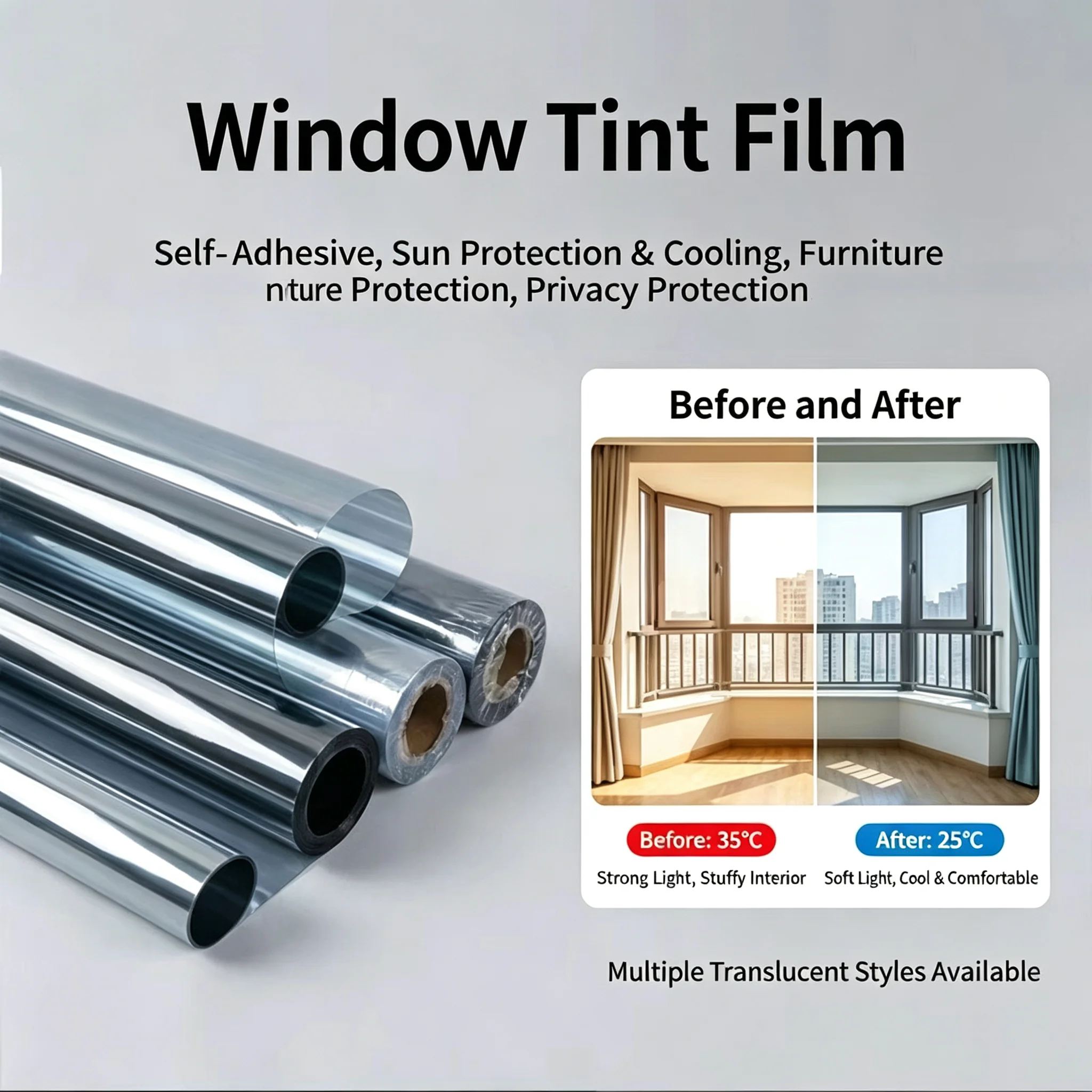 Household Insulated Glass Film Windows Balconies Privacy Protection Sun Protection  Mirrors Window Film Stickers