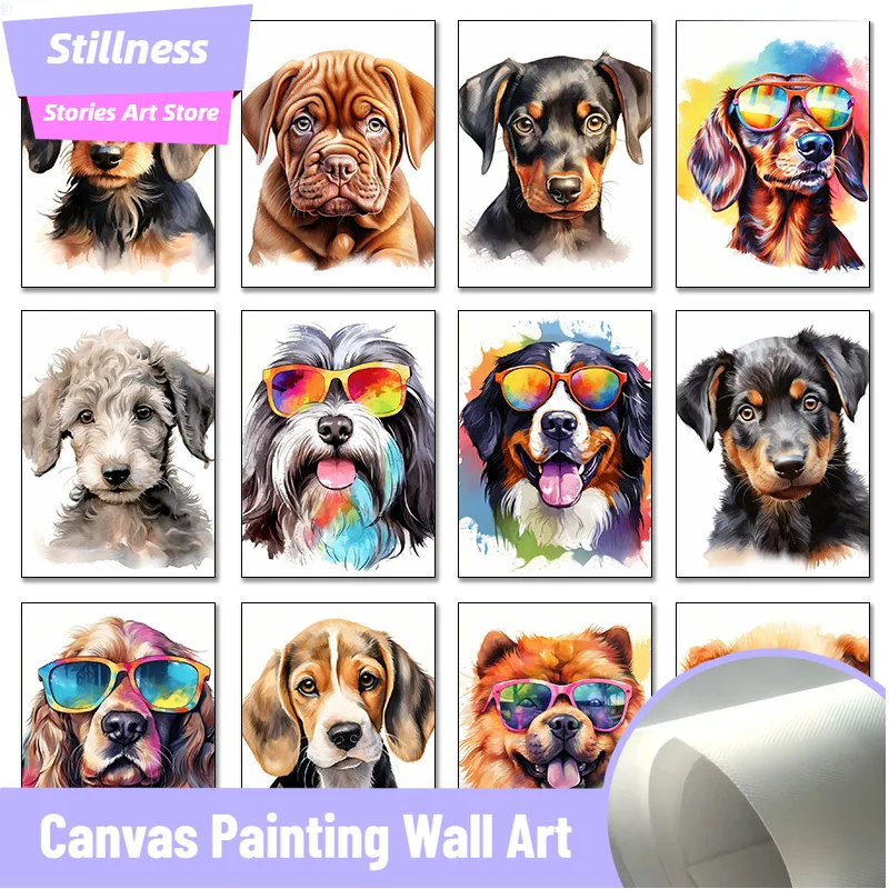 Schipperke Bearded Collie Cool Dog Bedlington Terrier Chow, póster impreso, imágenes artísticas de pared, pintura en lienzo, decoración del hogar para habitación, regalo