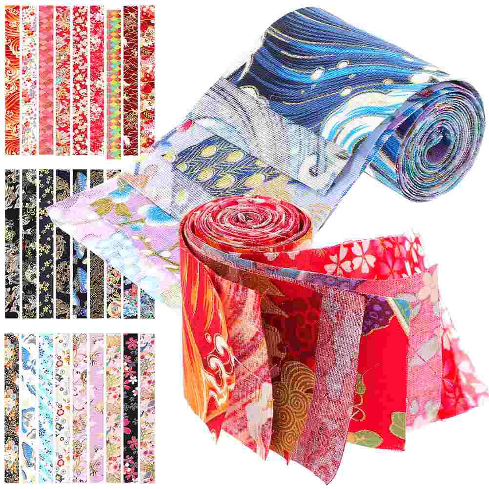 40 Pcs Japanese Sewing Patchwork Fabric Bundles Strips Bulk Fabrics for Quilting Winter Quilted Craft