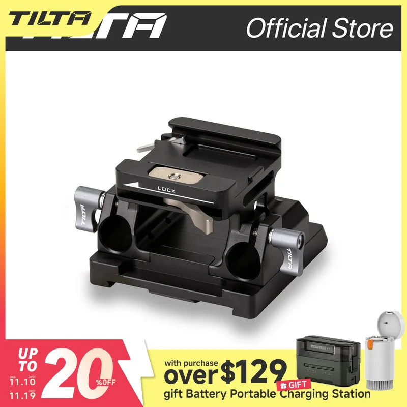 TILTA TA-BSP2-15-G 15mm LWS Baseplate Compatible with Panasonic GH Series/FUJIFILM XT3/Nikon Z7/Sony A6300-6400/Sony A7/A7S3