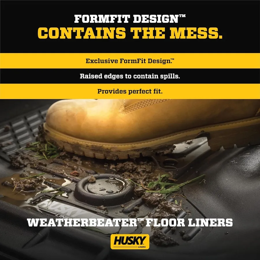 بطانات أرضية Weatherbeater لـ 20072014 Edge و 20072015 Lincoln MKX صف أمامي وثانٍ مع بطانة شحن سوداء مكونة من 4 قطع D