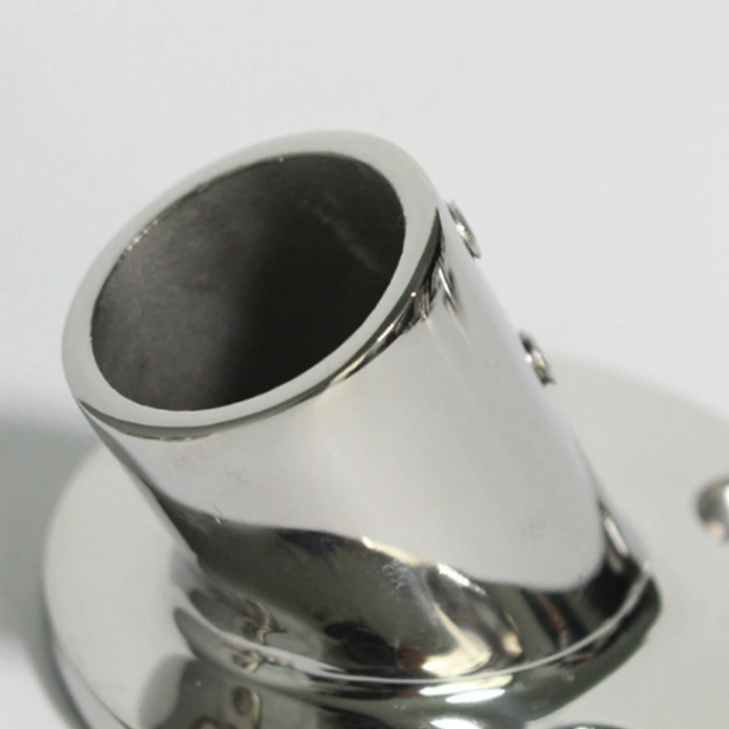 Marine Stainless Steel 60 Degree 22Mm 7/8 Inch Tube Round Base Hand Rail Railing Fitting Rowing Yachts Accessories