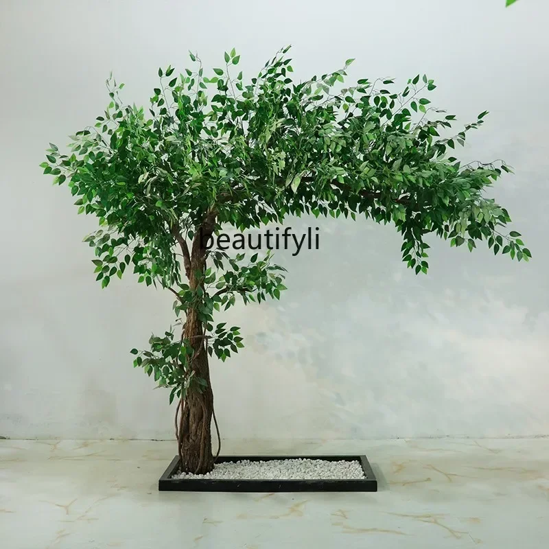 Simulation Banyan Tree Large Fake Trees Shape Decorative Landscaping Big Tree Green Plant Living Room Wish Landscape Tree