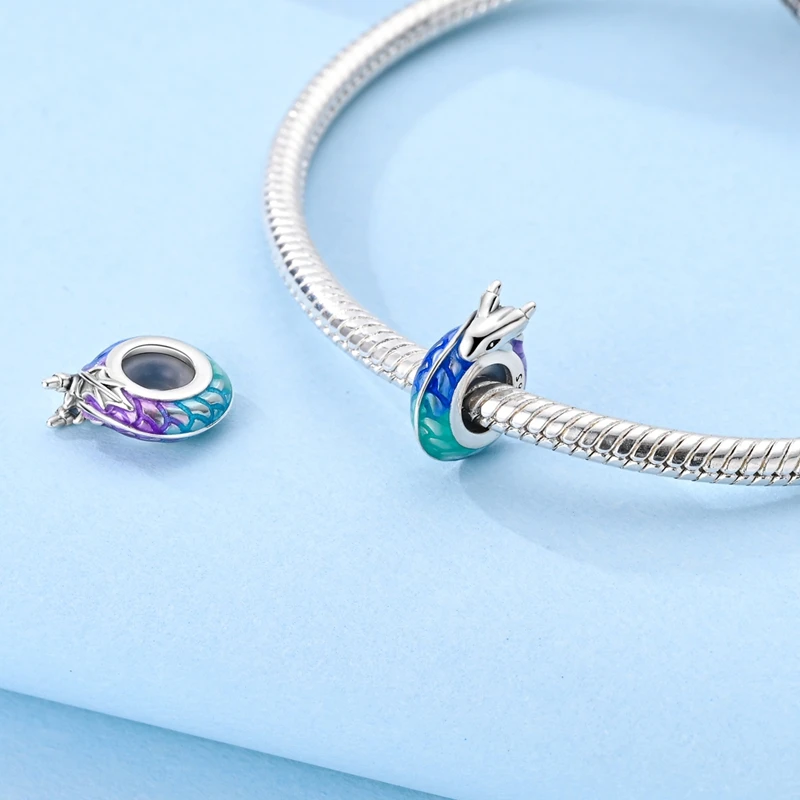 New 925 Sterling Silver Dragon Stopper Charms Beads CZ Zircon Dangle Fit Original Bracelet DIY Women Birthday Party Jewelry