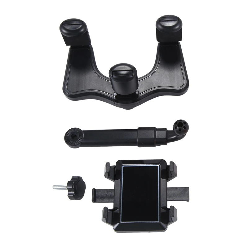 2Pcs Car Rearview Mirror Bracket Cell Phone Bracket AR Navigation Bracket Three Claws Multi-Function 360 °