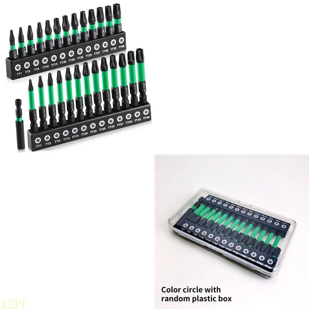 12PF Multipurpose Steel 27 Piece Tamper Resistant Impact Bit Assortment With Protective Storage Box
