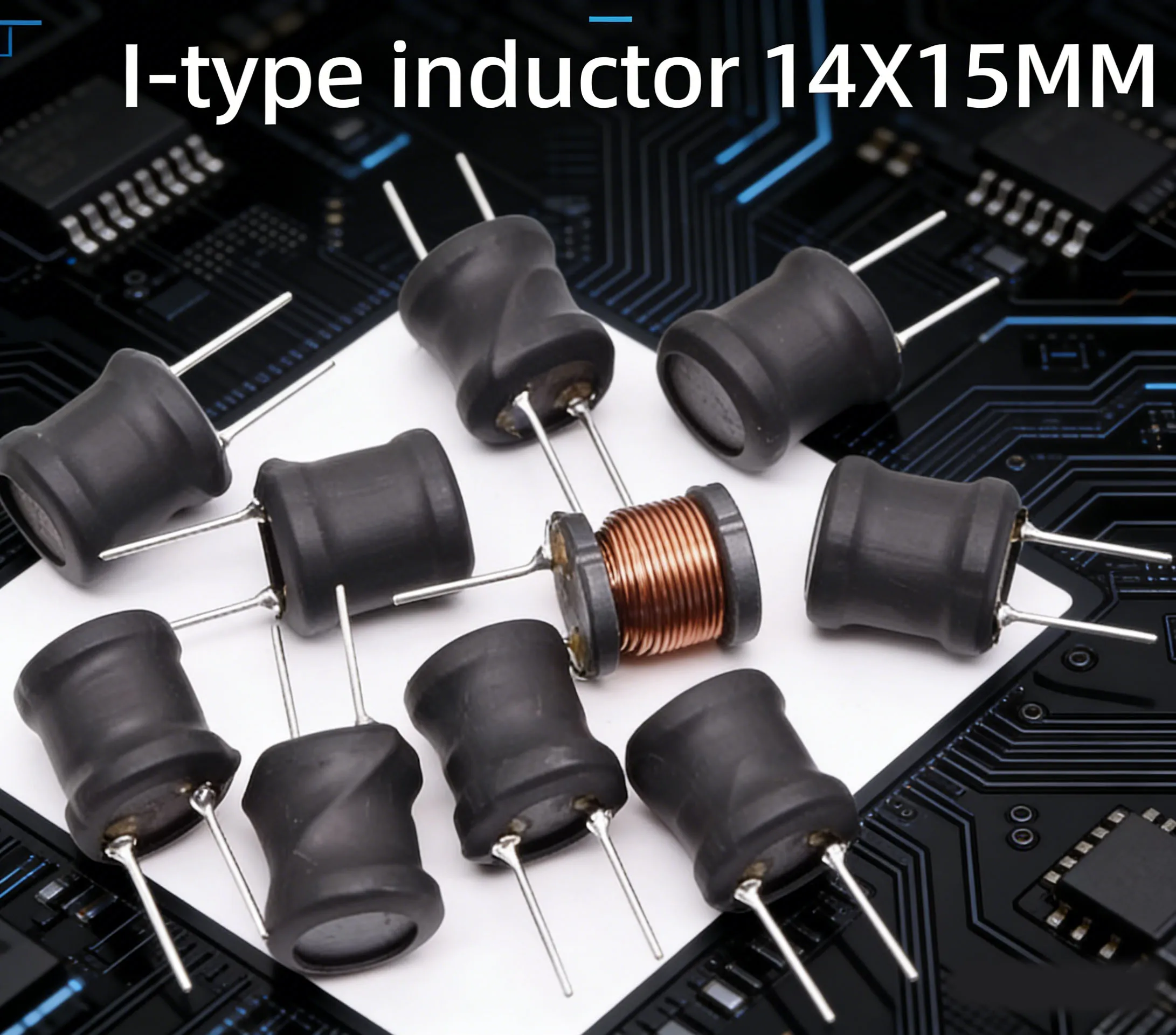 1/10pcs I-inductor14x15 1mh 2.2mh 3.3mh 4.7mh 10mh 30mh In-line Inductor Coil