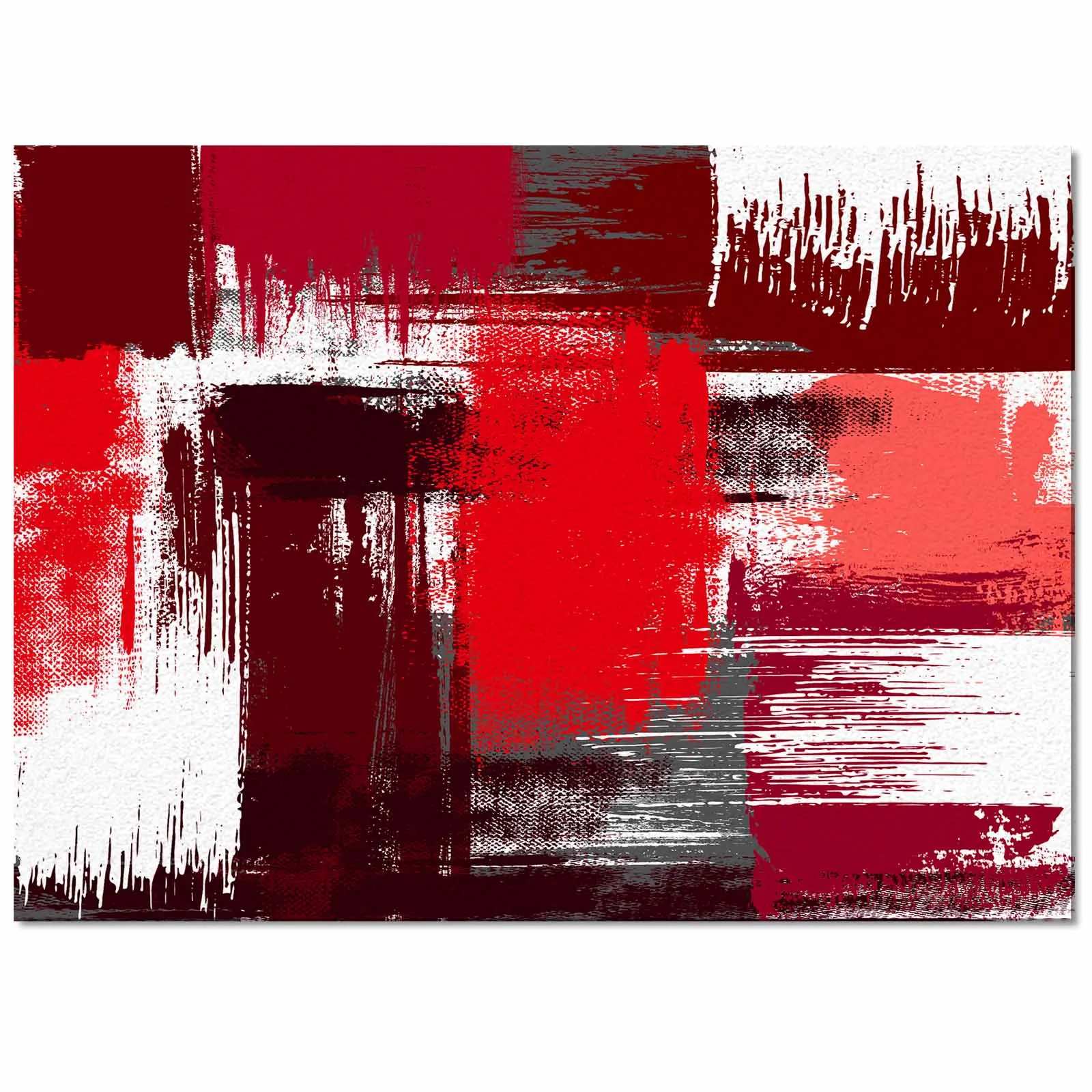 Geometric Abstraction Paint Brush Red Living Room Floor Mat Children's Bedroom Bedside Carpet Kitchen Door