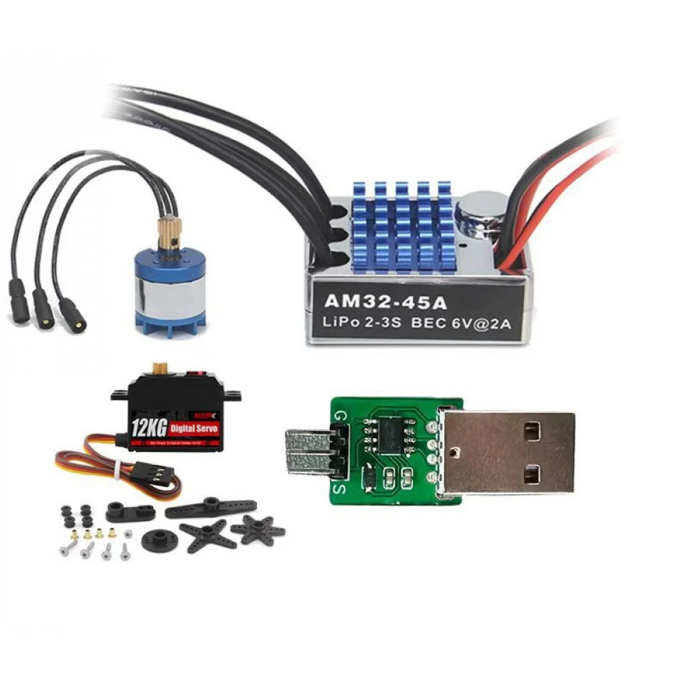 

MN128 MN86 Upgrade Kit 2830 Outer Rotor Brushless Motor + AM32 45A ESC LiPo 2-3S BEC 5V/2A for RC Car Modification