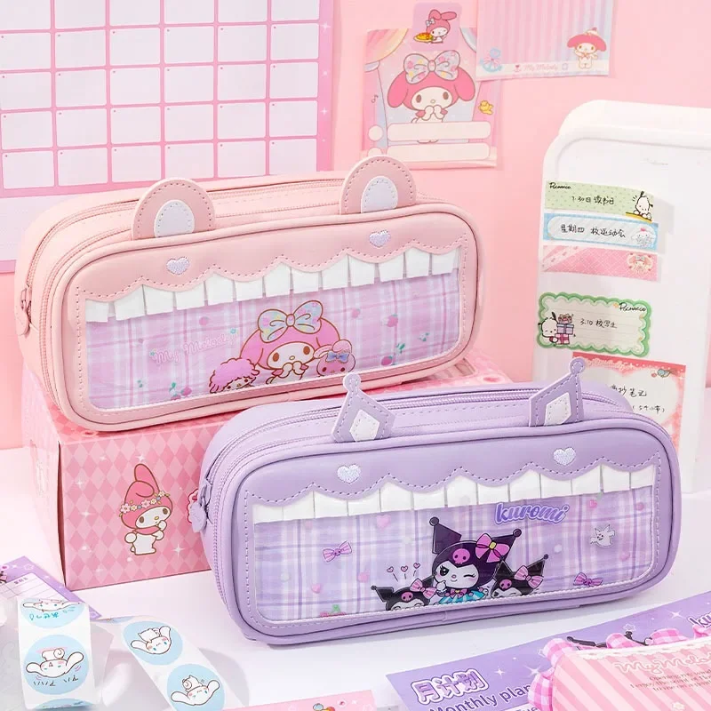 Trousse à crayons de grande capacité pour enfants, My Melody Sanurgente Sweet Ins Anime, sac de rangement Kawaii, dessin animé mignon, Kuromi, cadeaux pour enfants, jouets