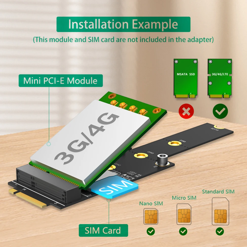 SSDハードドライブ用スロット付き拡張カード,m.2 ngffキーmからmini pci-e,2242, 2260, 2280