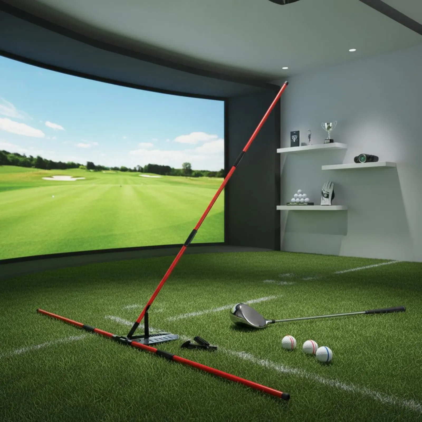 クラブスポーツスイングプレーンコレクター、グラスファイバーシャフトスイングアライメントスティック、初心者向け練習補助具、ドライビングレンジ用