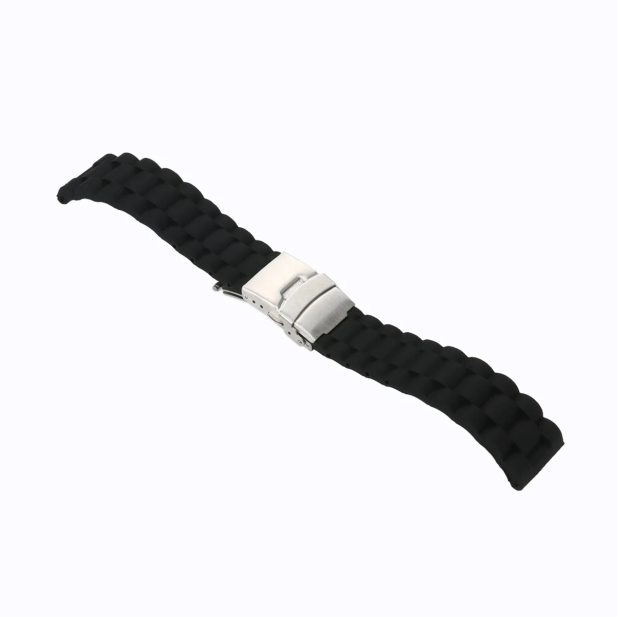 

22mm Waterproof Silicone Watch Strap 22Mm Watch Band Universal Diver Black 185mm Stainless Steel Clasp Quick Release Sports