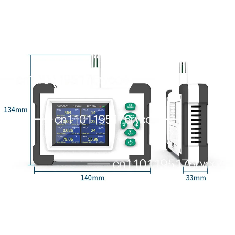 Air Quality Monitor, Portable Gas Analyzer Co2 Air Monitor Sales Detector, Pm2.5 Tvoc  Humitity Dust Particle Meter Tool
