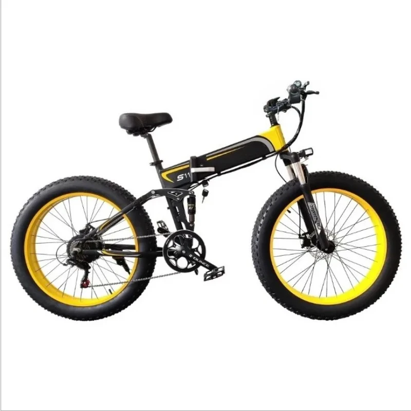 Wholesale Mountain E-Bike Bicycle 26 Inch 21 Speed Folding Snow Beach Bike Electric with Fat Tire for Sales