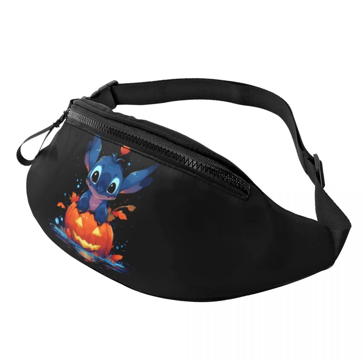 Custom Halloween Stitch Fanny Pack Women Men Disney Crossbody Waist Bag for Running Phone Money Pouch