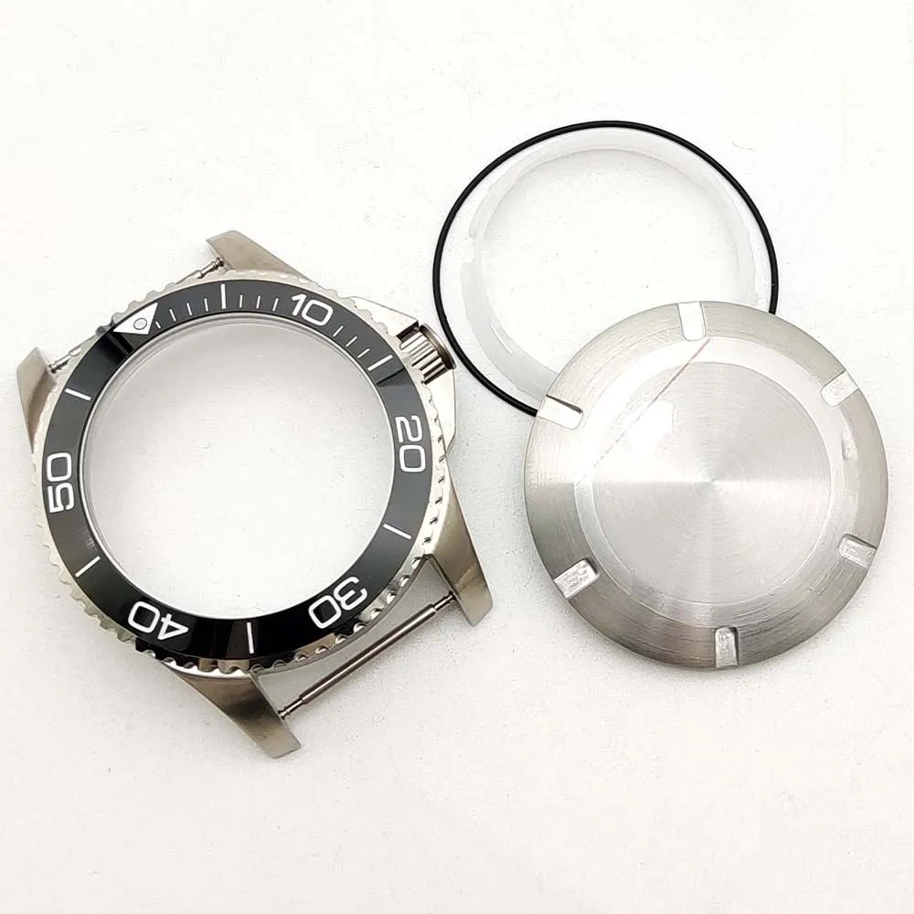 41mm Men's Watch Case, Ceramic Bezel, Sapphire Glass, Stainless Steel Case Parts Assembly, Replacement Mechanical Case image 3