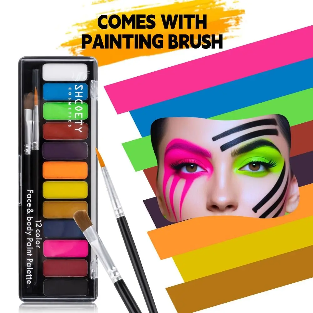 

Beauty Colorful Body Face Painting Kit Non-toxic Tattoo Body Art Painting Washable Waterproof Face Painting Palette Gifts