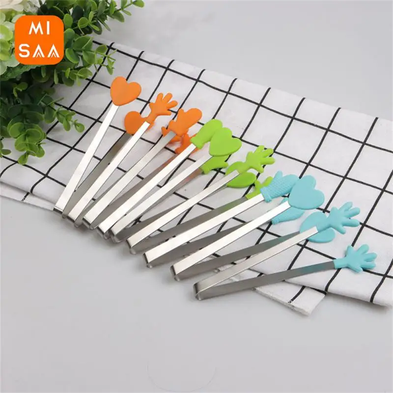 Silicone Clip Kitchen Tweezers Silicone Mini Household Items Kitchen Accessories Tools Meat Food Clip Tea Bags Holder Small Palm