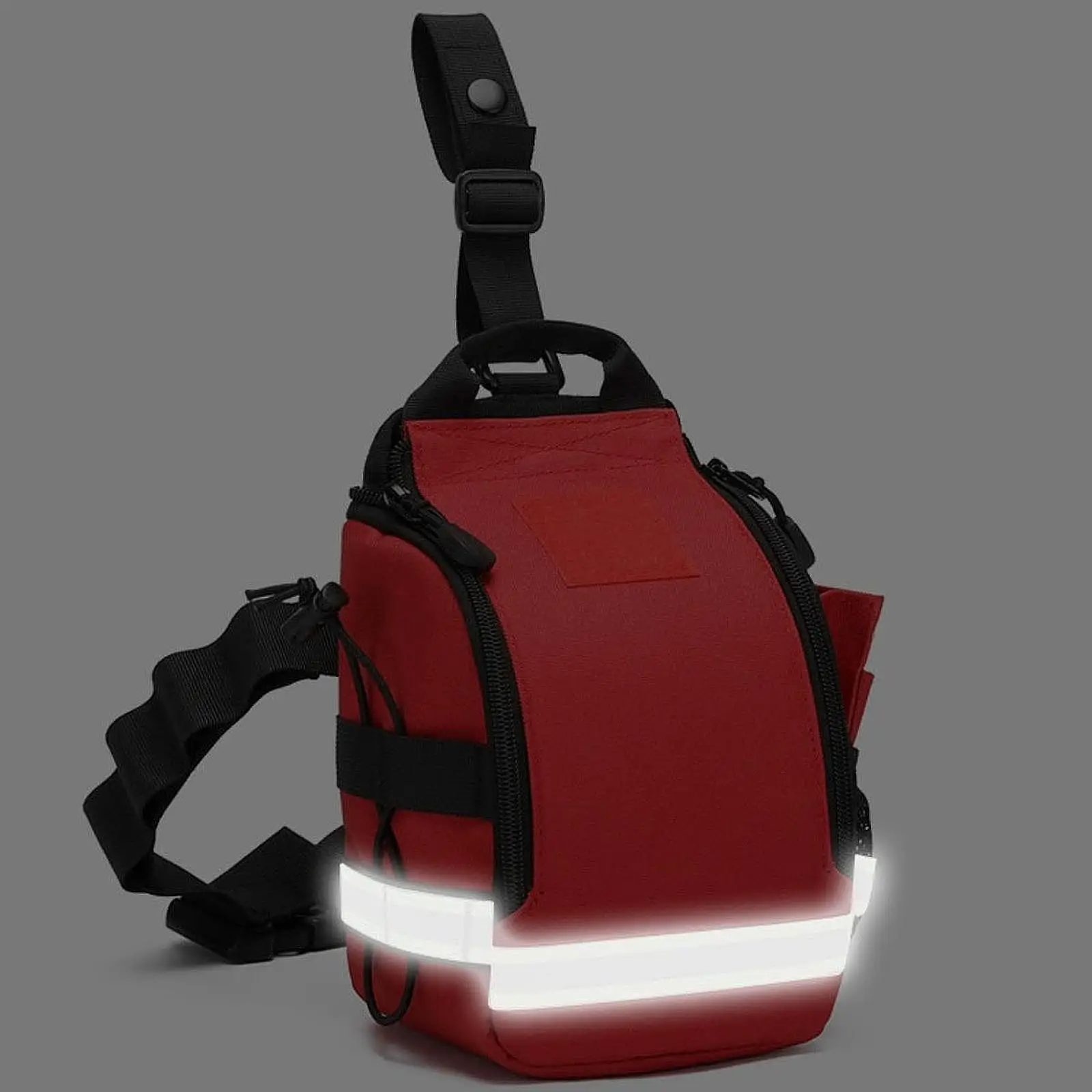 first-aid-waist-bag-lightweight-portable-multiple-pockets-with-reflective-strip-emergency-waist-pack-adjustable-for-camping-home