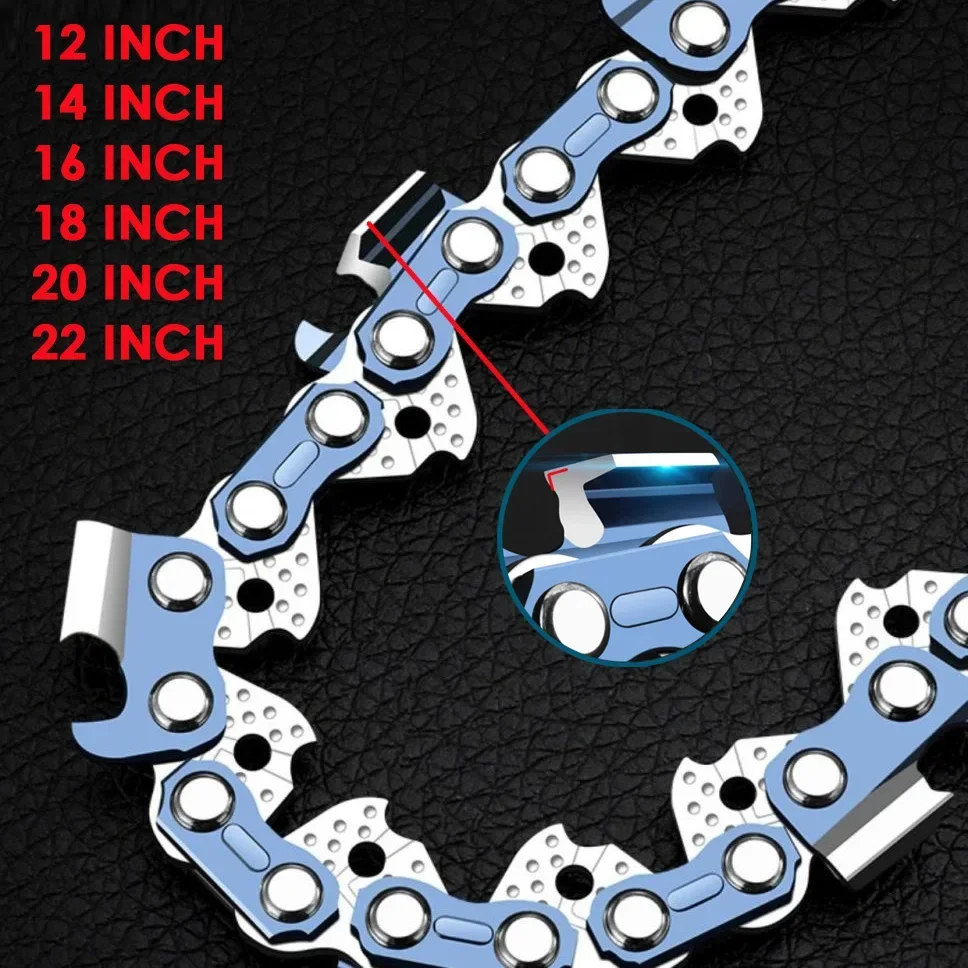 Chain 12/16/18/20/22 Inch Oil Chainsaw Saws Blades Chains Right-angle Garden Power Tool Set Steel Oil Chainsaws Parts 3/8\