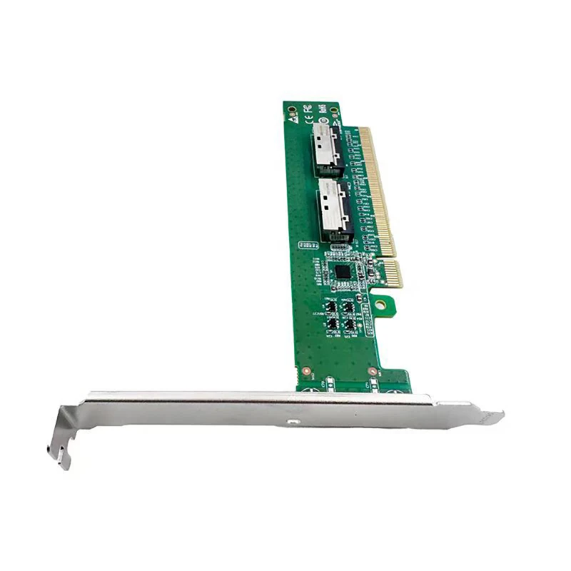 XT-XINTE PE5160-4IL PCIe5.0 x16 to 2-Port MCIO 8i Slim Adapter Card Conveter Card Support Motherboard Bifurcation PCI-E
