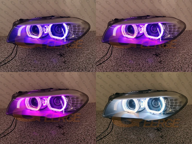 Pro BMW 5 řada f10 F11 F18 520i 523i 528i 530i 535i M5 Bluetooth app DTM styl multi barva RGB LED anděl oči halové jevy kroužky