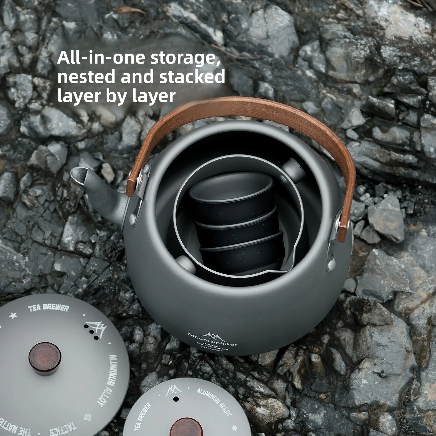 MOUNTAINHIKER Travel Tea Set Outdoor Portable Mochuan Tea Set Infuser Teapot Teacup Filter Teas Brewing Utensils Teaware Sets