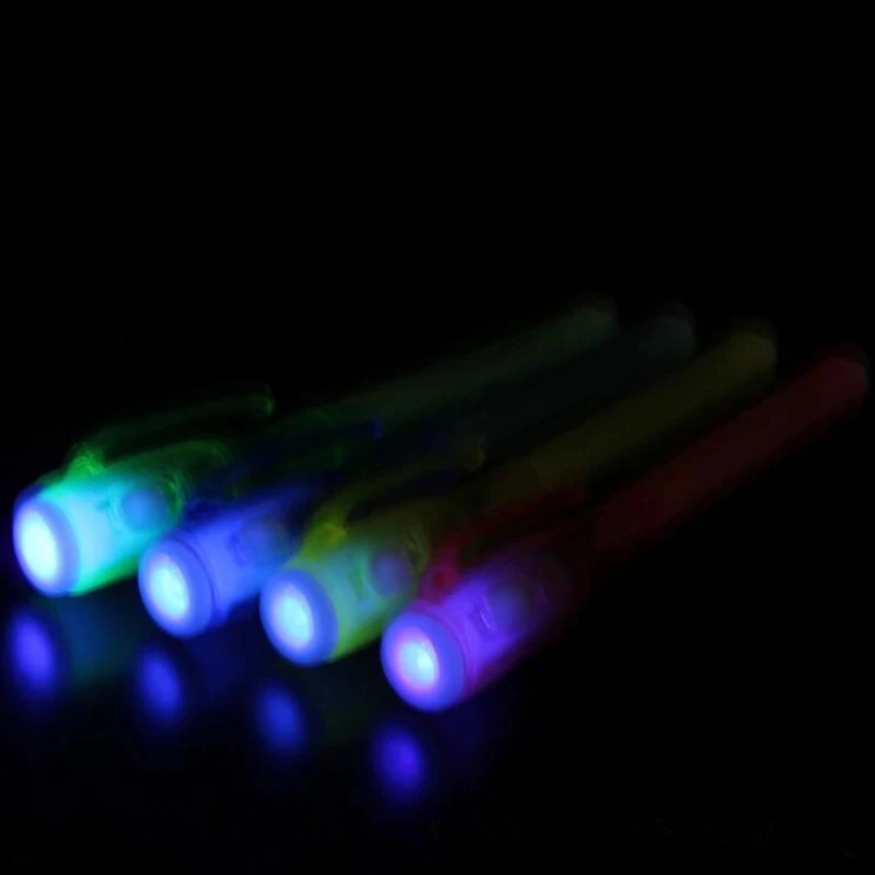 Bolígrafo de tinta Invisible UV 2 en 1, bolígrafo luminoso para niños, marca divertida, estudiante, hogar, escuela, regalo de cumpleaños, carnaval,