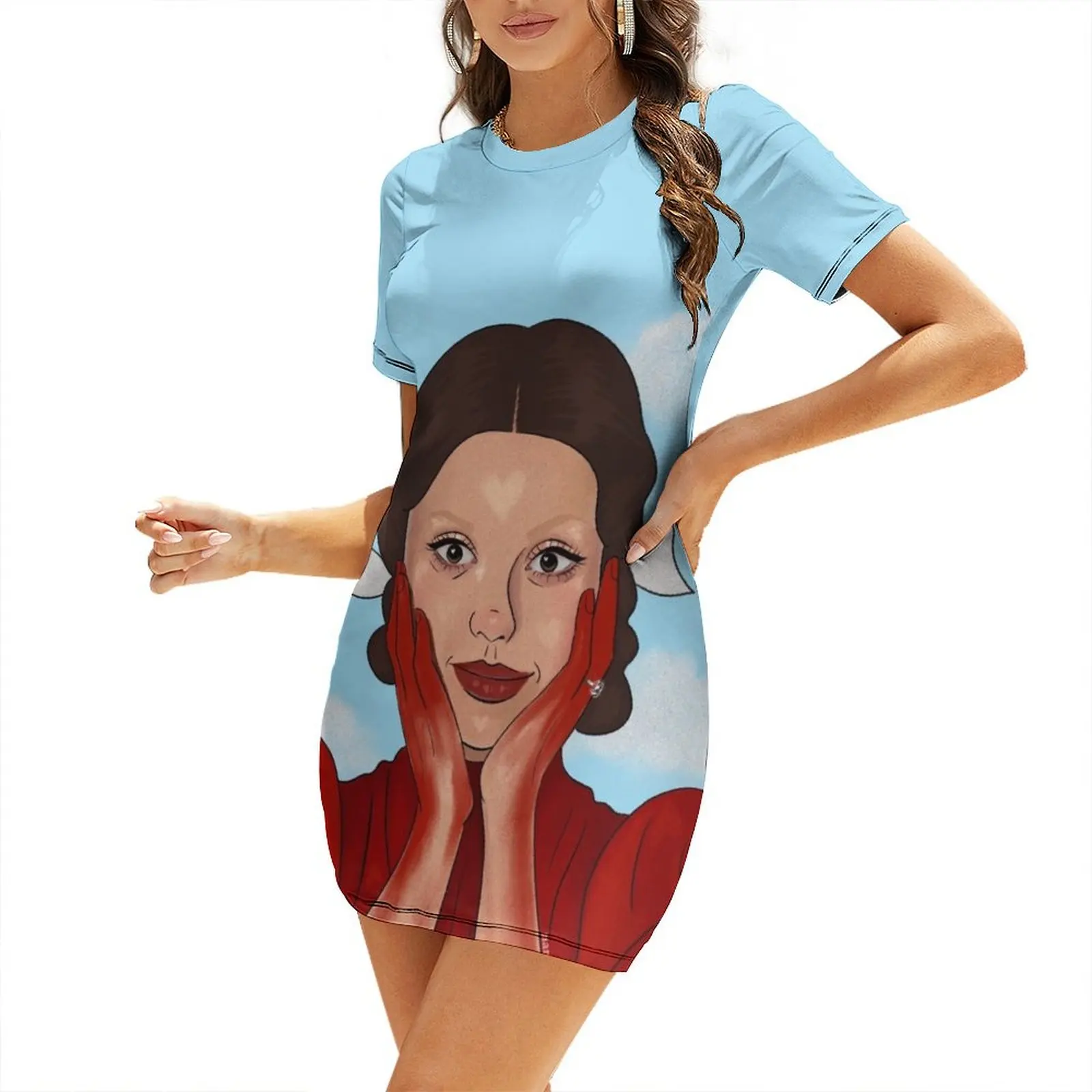 

Mia Goth In The Sky pearl Short Sleeved Dress women's elegant loose dresses Dress for girls summer outfits for women 2025