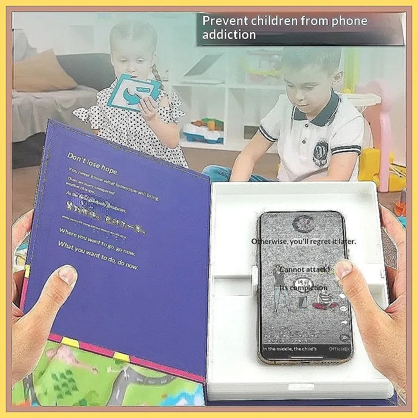Libro Disfrazado de Teléfono, Soporte Multifuncional para Lectura con Imitación de Libro, Herramienta Antidistracciones para Niños y Adolescentes