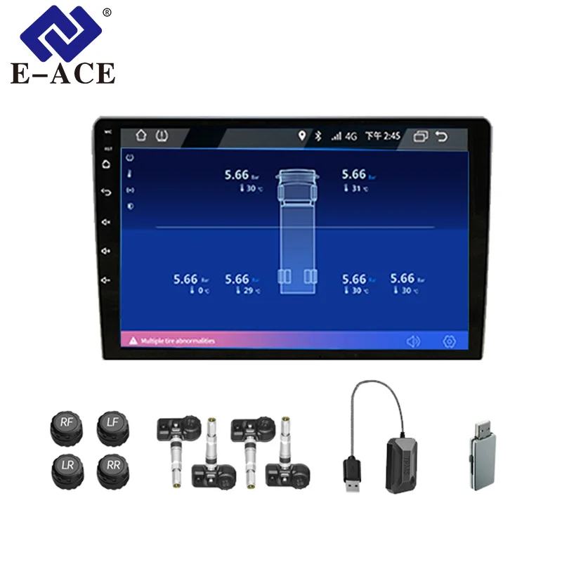 E-ACE Car TPMS Android Radio DVD Player  Tire Pressure Monitoring System Water-Proof / Anti-theft Tyre Pressure Temperature Warn