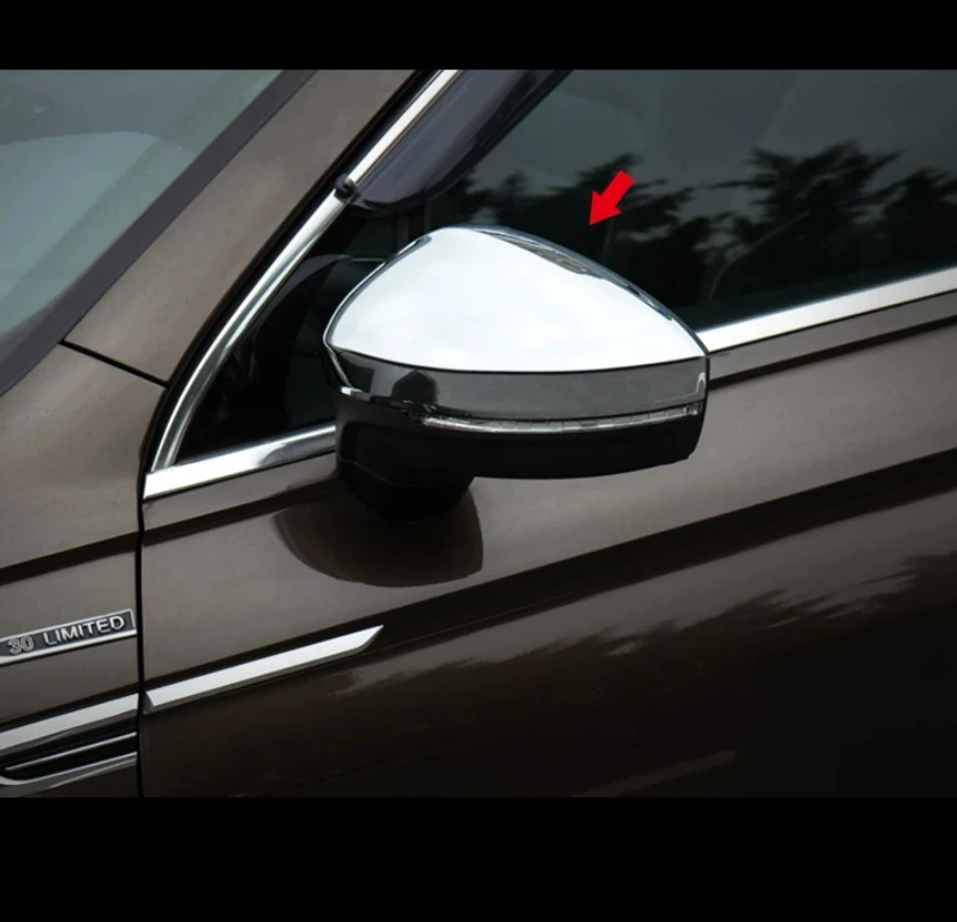 

For Volkswagen VW Tiguan Mk2 2016 2017 2018 2019 ABS Chrome Car Styling Rearview Mirror Cover Rear View Mirror Trim Sticker