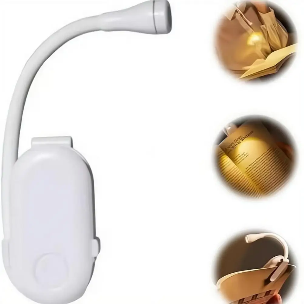 Mini Clip On Book Light USB Rechargeable LED Reading Lamp Flexible Gooseneck Night Light For Bed Study Student Dormitory
