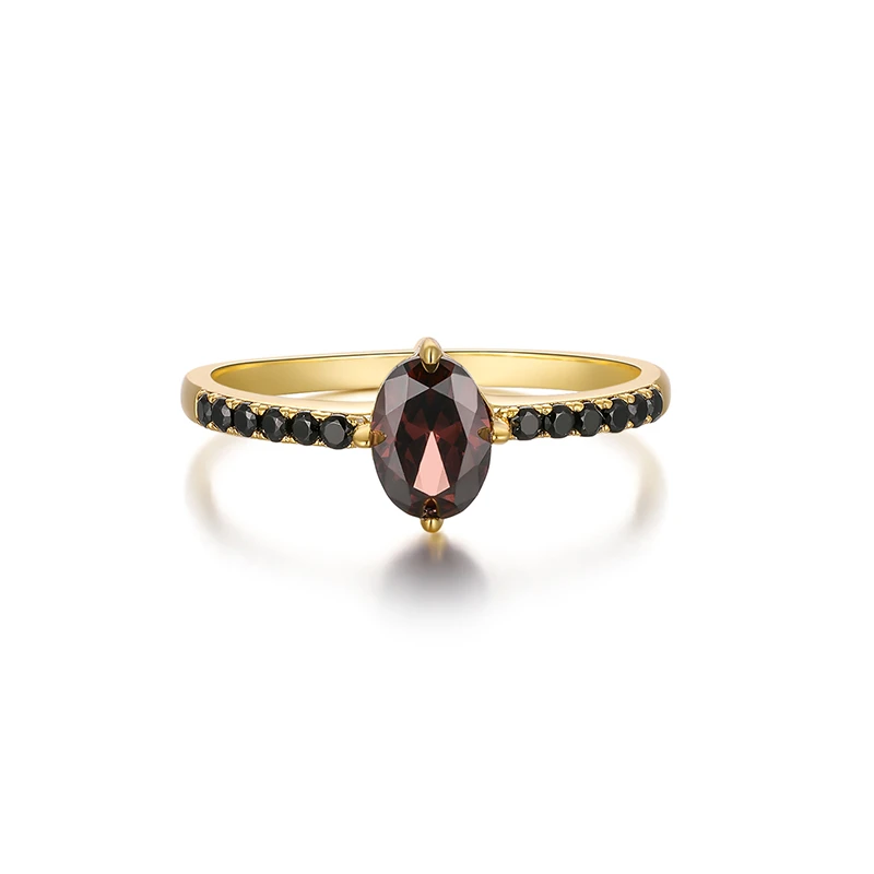 Exquisite Anillos De Plata 925 Sterling Silver Micro Inlaid Single Row Black Zircon Rings For Lovers' Wedding Jewerly