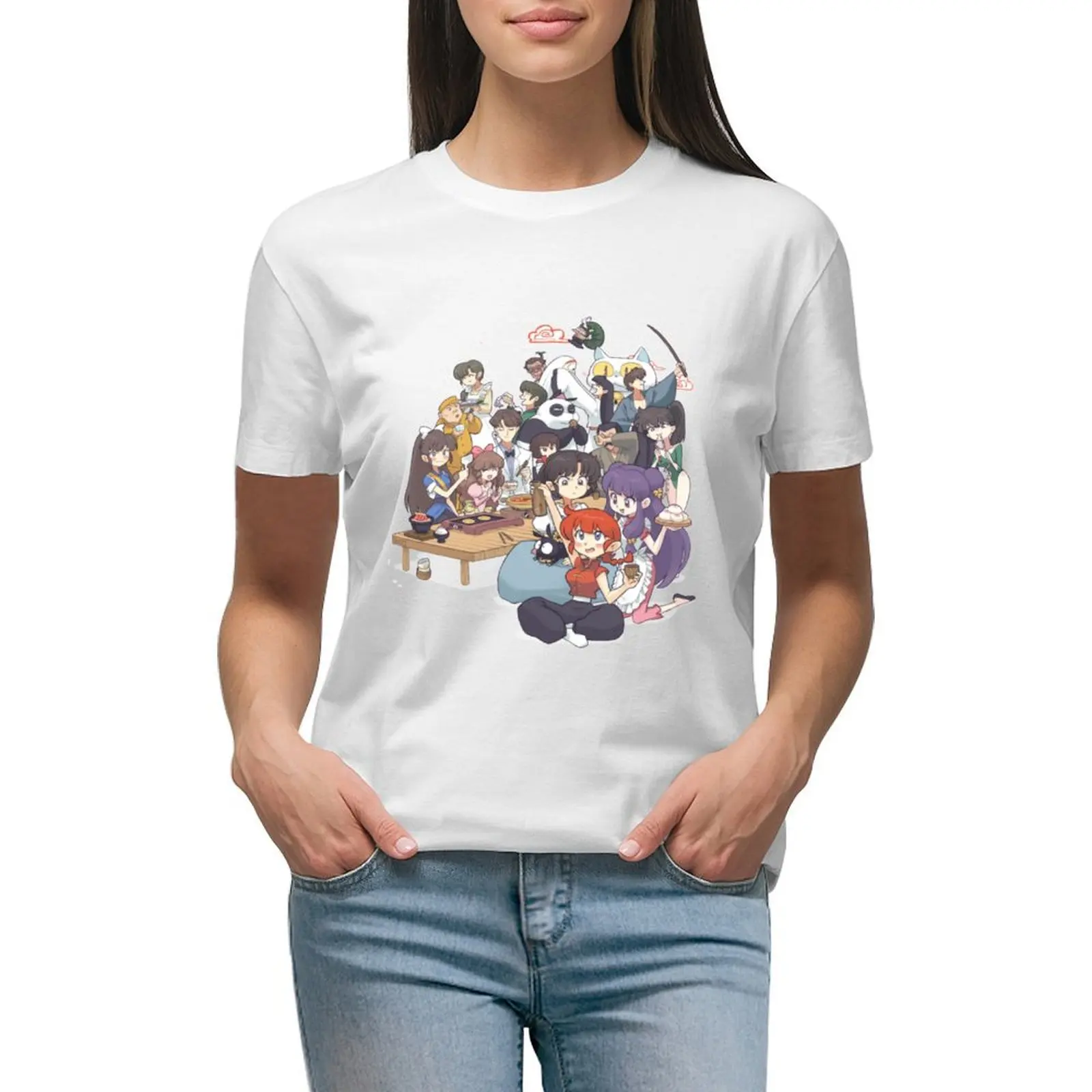 

Ranma and friends - Ranma 1/2 Anime T-shirt summer top cute clothes Blouse summer clothes for Women