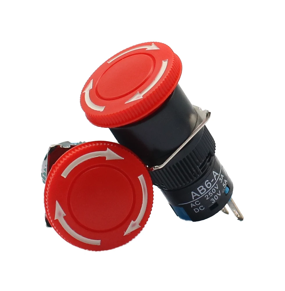 AB6-A 16mm 3/6 position Knob Rotary Switch Small Round Emergency stop Switch Start Up Power Switch