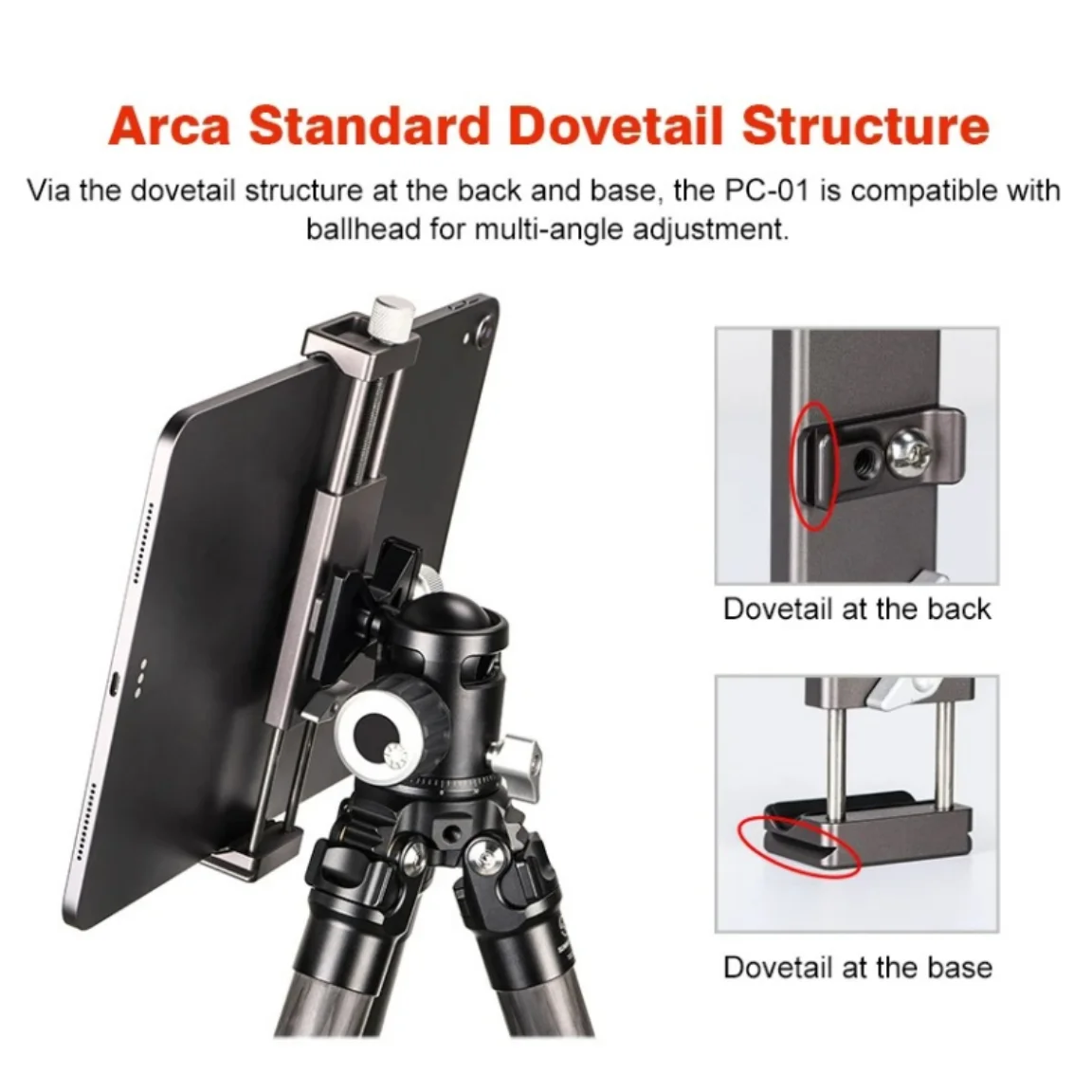 SUNWAYFOTO Tripod Tablet PCBracket Professional Desk Stand Professional Tripod Ballhead Phone Holder Bracket for iPhone ipad view 3