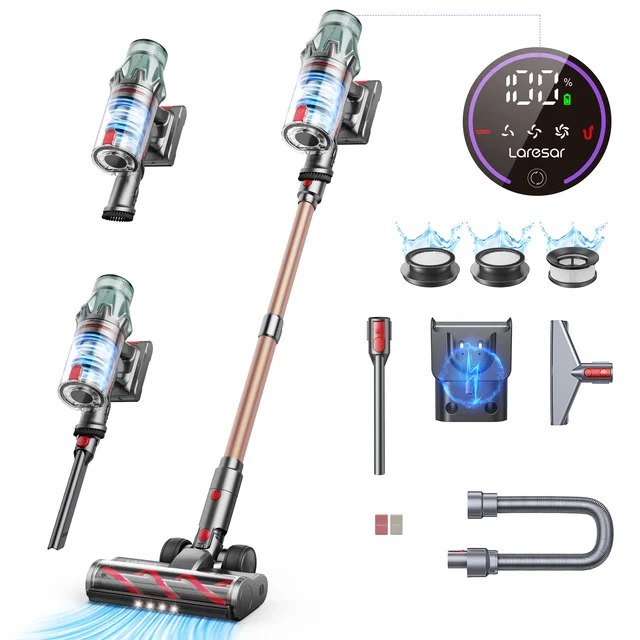 Odkurzacz bezprzewodowy Laresar V7 PRO 600W 65000PA, ręczny, do użytku domowego, z funkcją aromaterapii, długi wąż, odkurzanie sof, NOWOŚĆ 2026