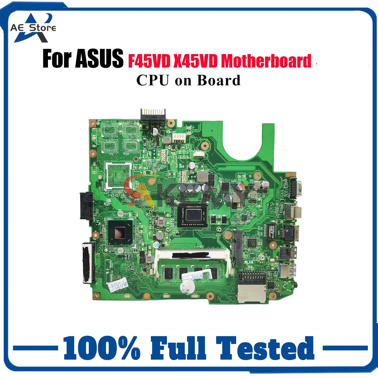 

X45VD Laptop Motherboard For ASUS VivoBook X45VD X45V F45VD Notebook Mainboard With CPU 100% tests OK fast shipping High quality