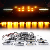 24 LED coche Led rejilla policía luz estroboscópica superbrillante 12V rejilla delantera Auto emergencia intermitente bomberos baliza lámpara de advertencia