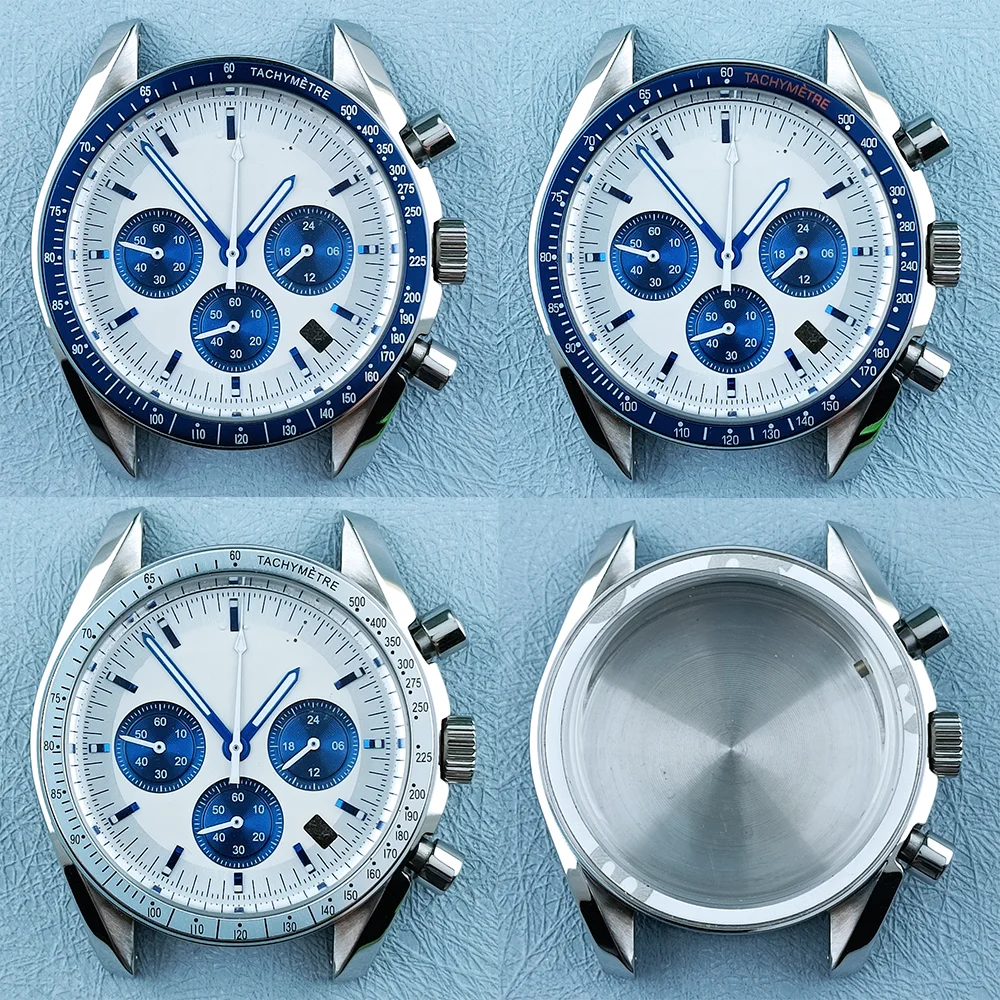 40mm VK63 Watch Case Suitable for VK63 movement Stainless Steel Luminescent Panda Dial Waterproof Watch Quartz Watch