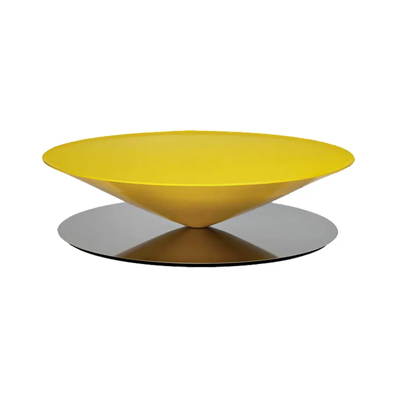 

Popular French suspended flying saucer coffee table designer high-end stainless steel minimalist home living room round