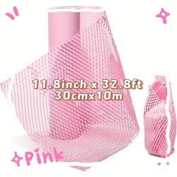 11.8inch x 32.8ft Pink Honeycomb Packing Paper Eco Friendly Recyclable Cushion Material Moving Shipping Supplies Kraft Paper