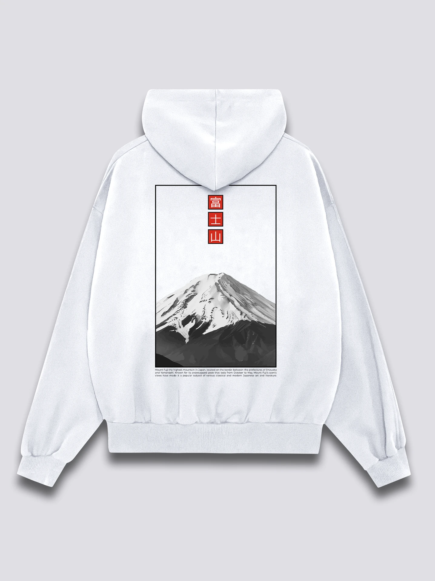 Woman Mount Fuji Vertical Art Print TShirt Japanese Aesthetic Streetwear TShirt Back Graphic TShirt Oversized Hoodie Sweatshirt