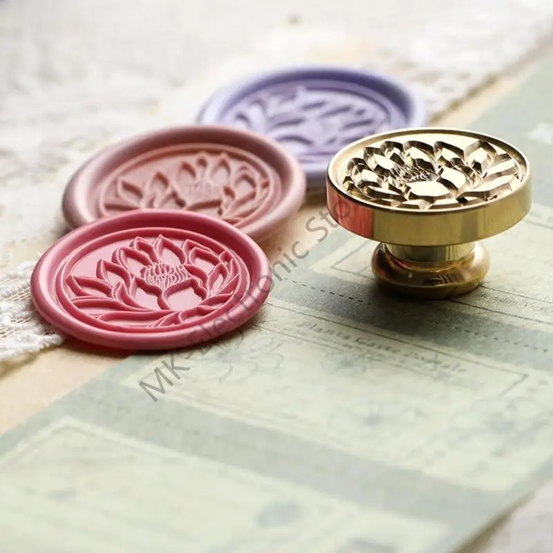 R2LF Vintage Seal Stamp Flower Embossed Wax Seal Stamp for Seal Envelope Card Party Invitation Packaging Christmas Wedding