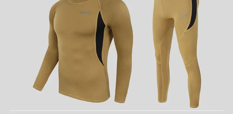 2025 ESDY Functional Underwear Outdoor Sports Fleece Warm Set Training Fitness Clothing A152 Thermal Base Layer Men's Tracksui_voghion.com