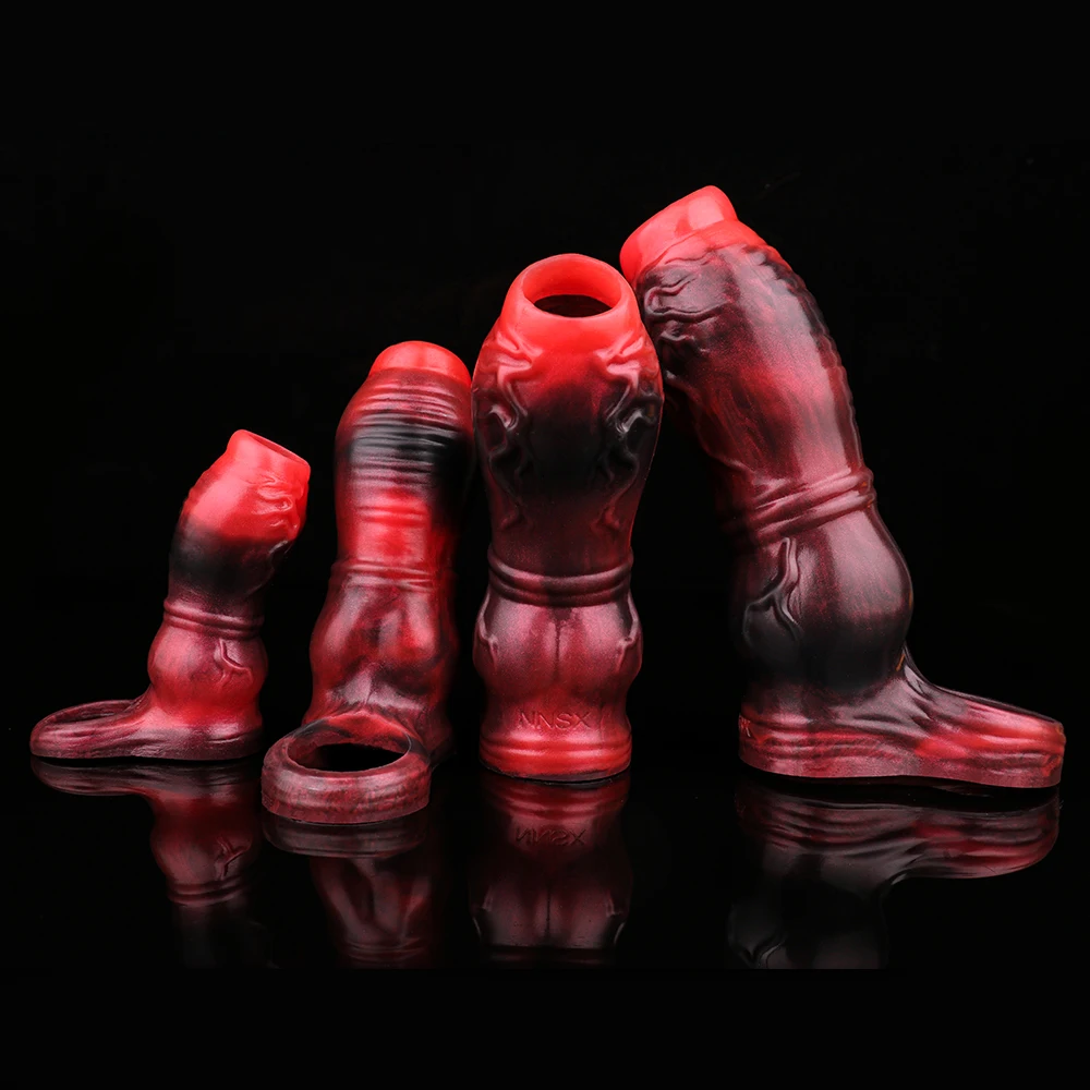 SHAZ Fantasy Dildo Sleeve Dick Enlarger for Biger Silicone Penis Rings For Men Delay Ejaculation Penis Extender Adult Sex Toys view 4