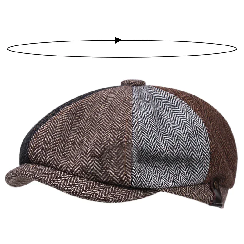 Vintage Retro Caps Männer Britische Maler Hüte Mode Herbst Winter Berets Fischgräten Flache Kappe Hip Hop Berets für Frauen Männer Neue – Detail 10