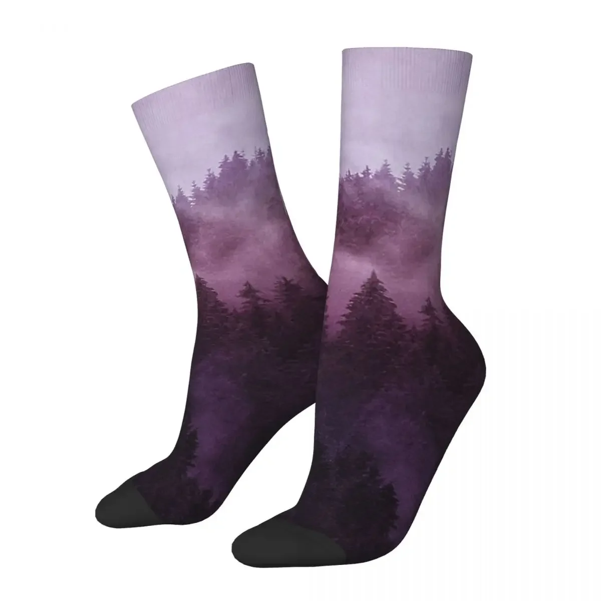 Forest Covered In Magic Fog Socks Sweat Absorbing Stockings All Season Long Socks for Man's Woman's Birthday Present